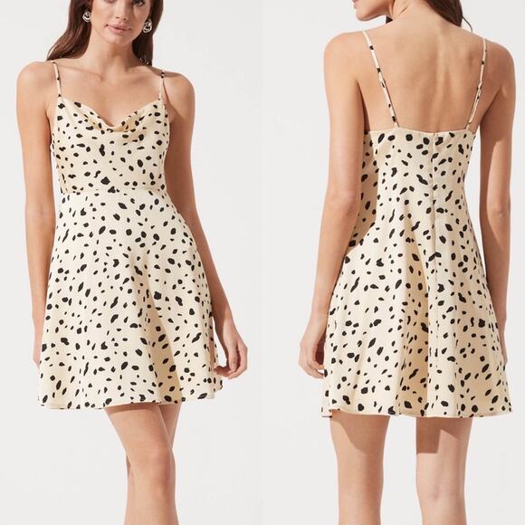 ASTR the label leopard print slip cowl neck skater A Line dress Size Small - Picture 15 of 15